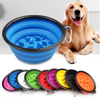 1L Travel Small Big Dog Slow Food Bowl for Dogs Flodable with Buckle Pet Feeder Puppy Dog Cat Bowls Pets Products gamelle chien - PetsR'US